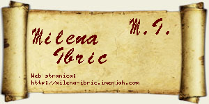 Milena Ibrić vizit kartica